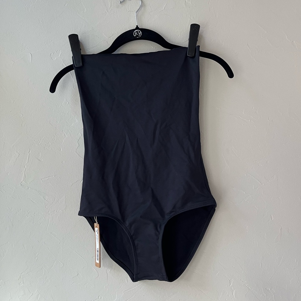 SKIMS ICONIC SWIM CONVERTIBLE BIKINI BOTTOM OBSIDIAN XS S